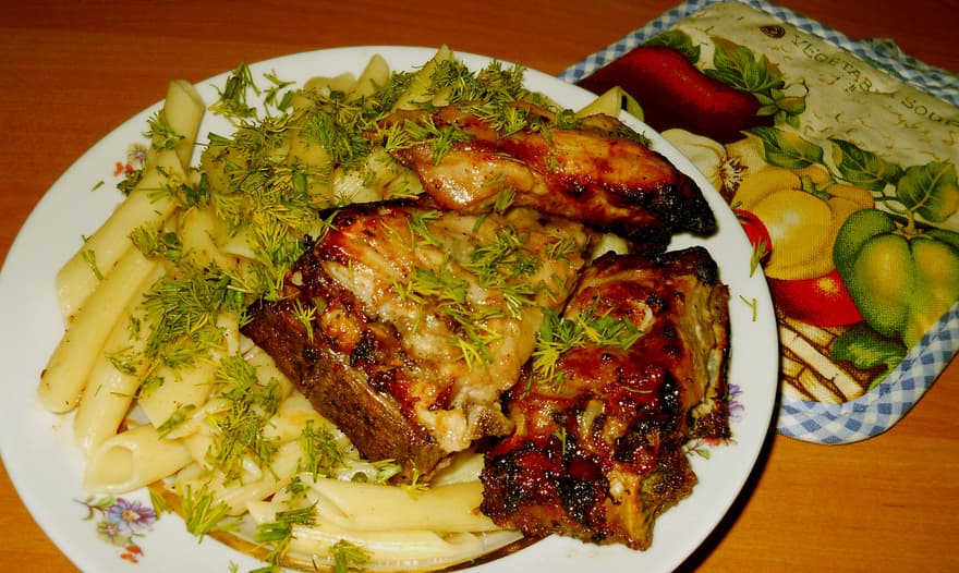 Свиные ребрышки с медом и апельсинами