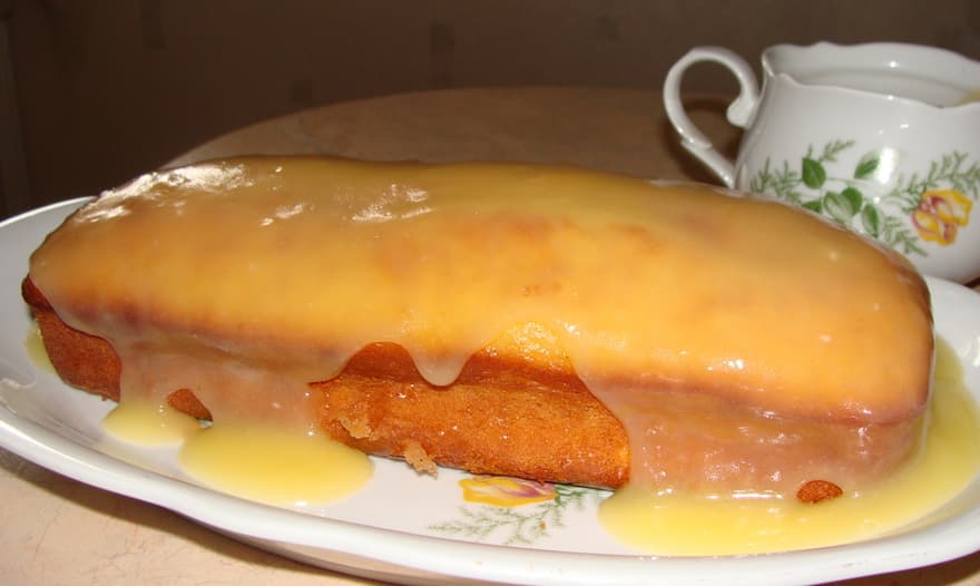 Лимонный кекс с лимонным курдом