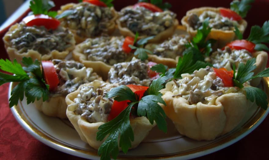 Тарталетки с грибной начинкой!