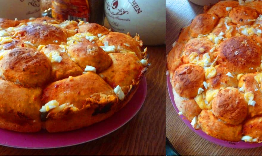 Фокачча из шариков с сыром и оливками 