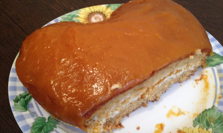 Торт с курагой и творогом