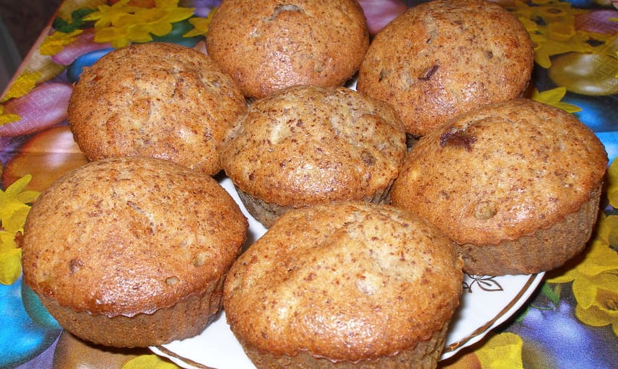 Кексы с бананом и шоколадом