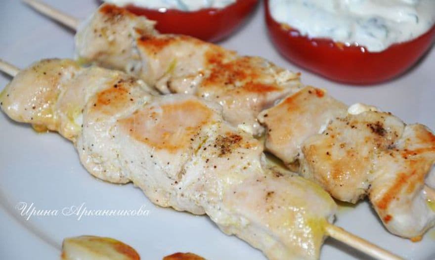 Куриные шашлычки на сковороде