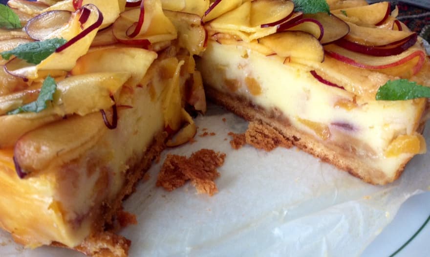 Итальянский пирог с персиками 