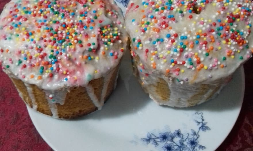 Апельсиновый бездрожжевой кулич