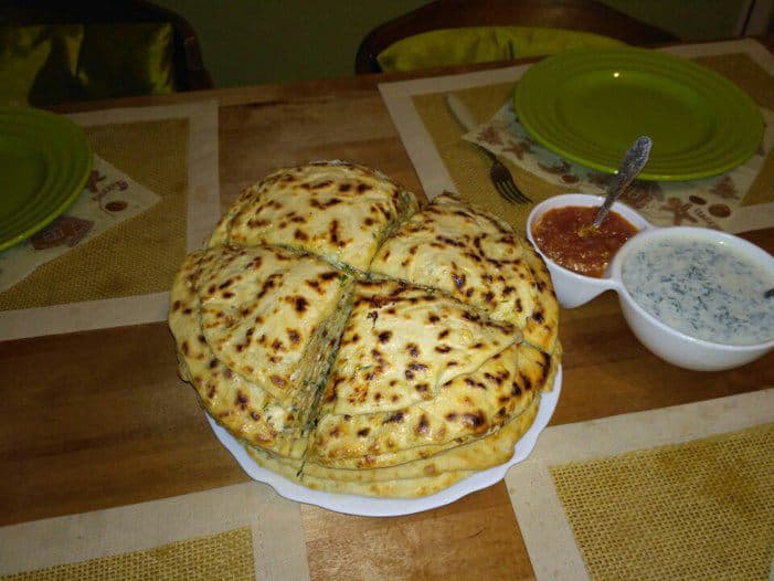 Хычины с зеленью и сыром