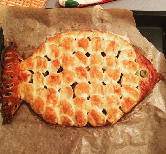 Пирог из тунца с картофелем