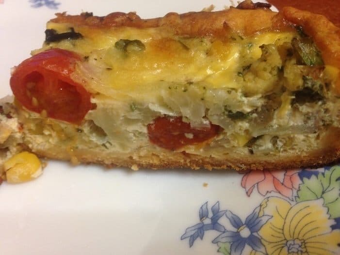 Открытый пирог овощной или с курицей