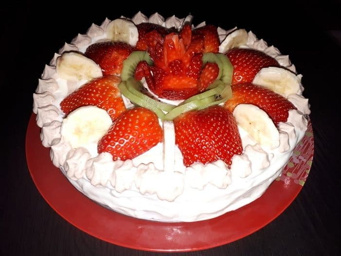 Детский тортик с фруктами без глютена и муки (Kinder torta)
