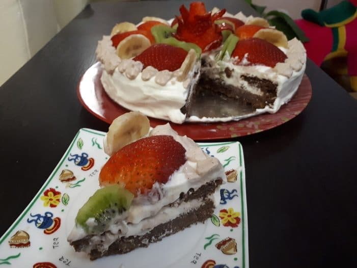 Детский тортик с фруктами без глютена и муки (Kinder torta)