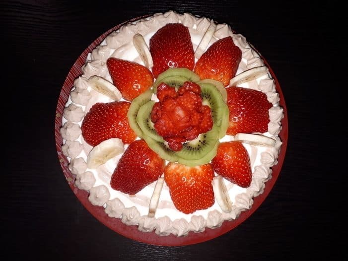 Детский тортик с фруктами без глютена и муки (Kinder torta)