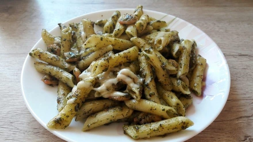 Пенне с креветками и артишоками