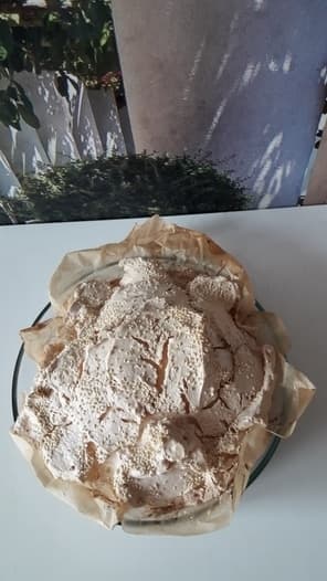 Люсин пирог со сливами и меренгой