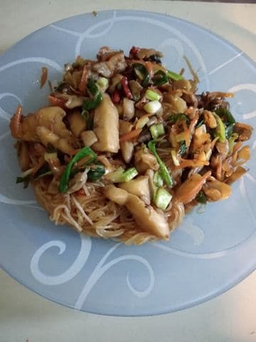 Стир-фрай из вешенок и моркови