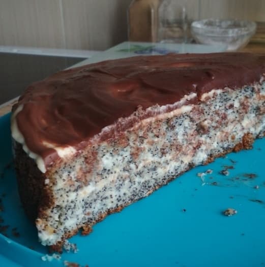 Нежнейший маковый торт с заварным сливочным кремом 