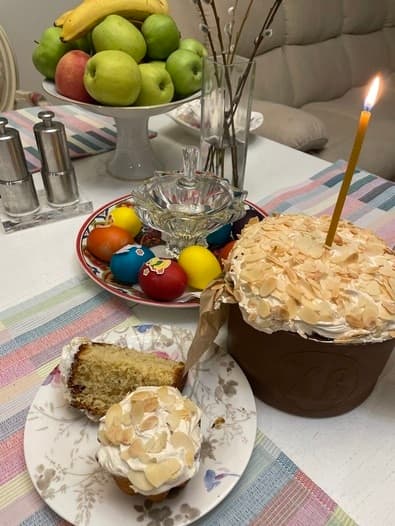 Коньячный кулич с изюмом, цукатами и орехами