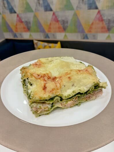 Лазанья с сёмгой и шпинатом